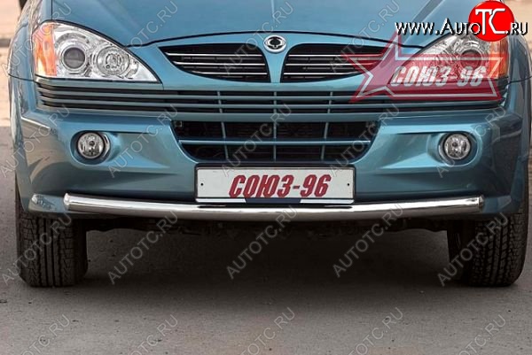 9 989 р. Защита переднего бампера одинарная Souz-96 (d60) SSANGYONG Kyron дорестайлинг (2005-2007)  с доставкой в г. Санкт‑Петербург