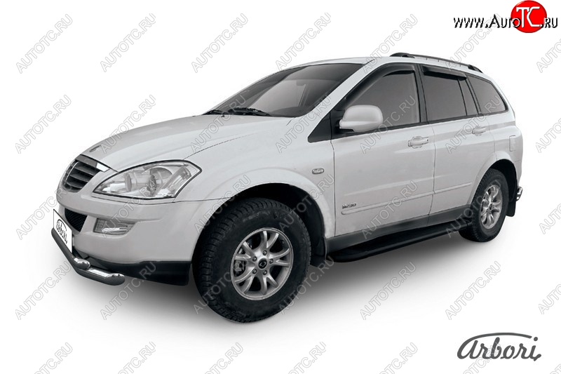 11 609 р. Порожки для ног Arbori Optima Black SSANGYONG Kyron рестайлинг (2007-2016)  с доставкой в г. Санкт‑Петербург