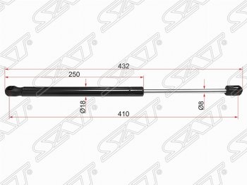 669 р. Газовый упор капота SAT  SSANGYONG Kyron (2007-2016)  с доставкой в г. Санкт‑Петербург. Увеличить фотографию 1