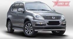 Защита переднего бампера одинарная из овальной трубы Souz-96 (d75x42) SSANGYONG Rexton Y290 2-ой рестайлинг (2012-2017)