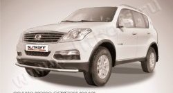 Одинарная защита переднего бампера диаметром 57 мм Slitkoff SSANGYONG Rexton Y290 2-ой рестайлинг (2012-2017)