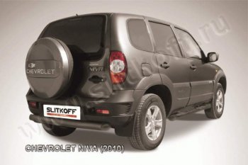 6 549 р. Защита задняя Slitkoff  SSANGYONG Rexton  Y290 (2012-2017) 2-ой рестайлинг (Цвет: серебристый)  с доставкой в г. Санкт‑Петербург. Увеличить фотографию 1