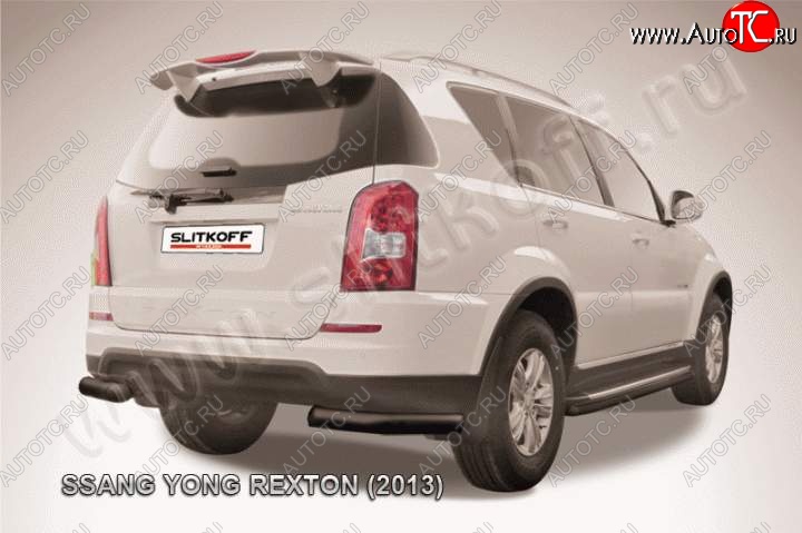 6 299 р. Уголки d76  SSANGYONG Rexton  Y290 (2012-2017) 2-ой рестайлинг (Цвет: серебристый)  с доставкой в г. Санкт‑Петербург