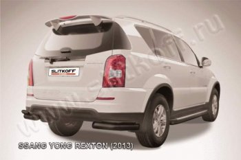 6 799 р. Уголки d76+d42 двойные  SSANGYONG Rexton  Y290 (2012-2017) 2-ой рестайлинг (Цвет: серебристый)  с доставкой в г. Санкт‑Петербург. Увеличить фотографию 1