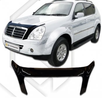 2 059 р. Дефлектор капота CA-Plastiс SSANGYONG Rexton Y250 (2006-2012) (Classic черный, Без надписи)  с доставкой в г. Санкт‑Петербург. Увеличить фотографию 1