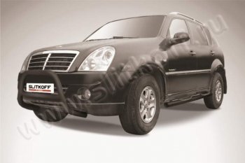 16 549 р. Кенгурятник d57 низкий SSANGYONG Rexton Y250 (2006-2012) (Цвет: серебристый)  с доставкой в г. Санкт‑Петербург. Увеличить фотографию 1