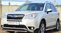 21 899 р. Защита переднего бампера (2 трубыØ63 мм, волна, нержавейка) Russtal Subaru Forester SJ дорестайлинг (2012-2016)  с доставкой в г. Санкт‑Петербург. Увеличить фотографию 4