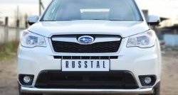 16 249 р. Одинарная защита переднего бампера диаметром 76 мм Russtal Subaru Forester SJ дорестайлинг (2012-2016)  с доставкой в г. Санкт‑Петербург. Увеличить фотографию 2