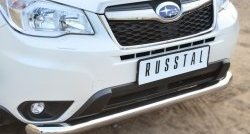 16 249 р. Одинарная защита переднего бампера диаметром 76 мм Russtal Subaru Forester SJ дорестайлинг (2012-2016)  с доставкой в г. Санкт‑Петербург. Увеличить фотографию 3