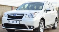 16 249 р. Одинарная защита переднего бампера диаметром 76 мм Russtal Subaru Forester SJ дорестайлинг (2012-2016)  с доставкой в г. Санкт‑Петербург. Увеличить фотографию 1