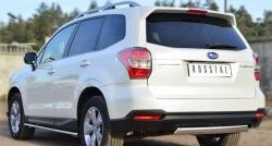 14 999 р. Защита заднего бампера (Ø75x42 мм, нержавейка) Russtal Subaru Forester SJ дорестайлинг (2012-2016)  с доставкой в г. Санкт‑Петербург. Увеличить фотографию 4