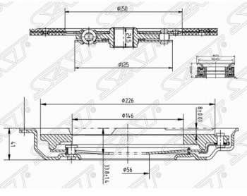 9 299 р. Комплект сцепления SAT (EJ254/EJ20#/EJ18S не турбо) Subaru Forester SF рестайлинг (2000-2002)  с доставкой в г. Санкт‑Петербург. Увеличить фотографию 2