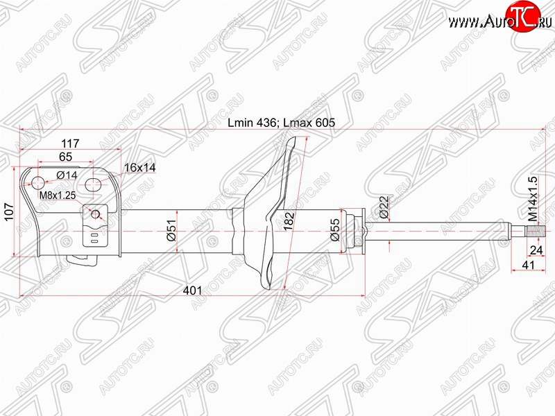 3 199 р. Правый амортизатор передний SAT  Subaru Forester  SF (2000-2002) рестайлинг  с доставкой в г. Санкт‑Петербург