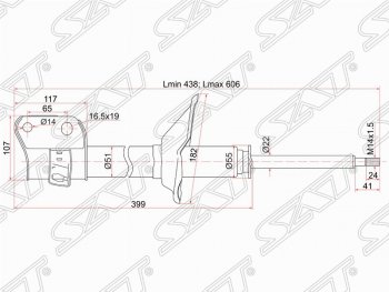 3 199 р. Левый амортизатор передний SAT Subaru Forester SF рестайлинг (2000-2002)  с доставкой в г. Санкт‑Петербург. Увеличить фотографию 1