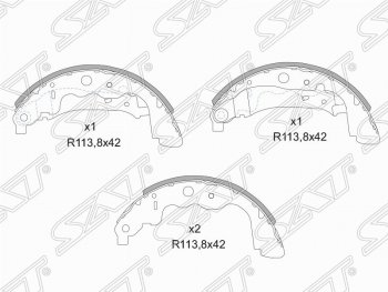 1 279 р. Колодки тормозные задние SAT Subaru Impreza GD седан дорестайлинг (2000-2002)  с доставкой в г. Санкт‑Петербург. Увеличить фотографию 1