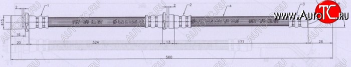 869 р. Тормозной шланг SAT (задний, правый) Subaru Impreza GC седан (1992-2000)  с доставкой в г. Санкт‑Петербург