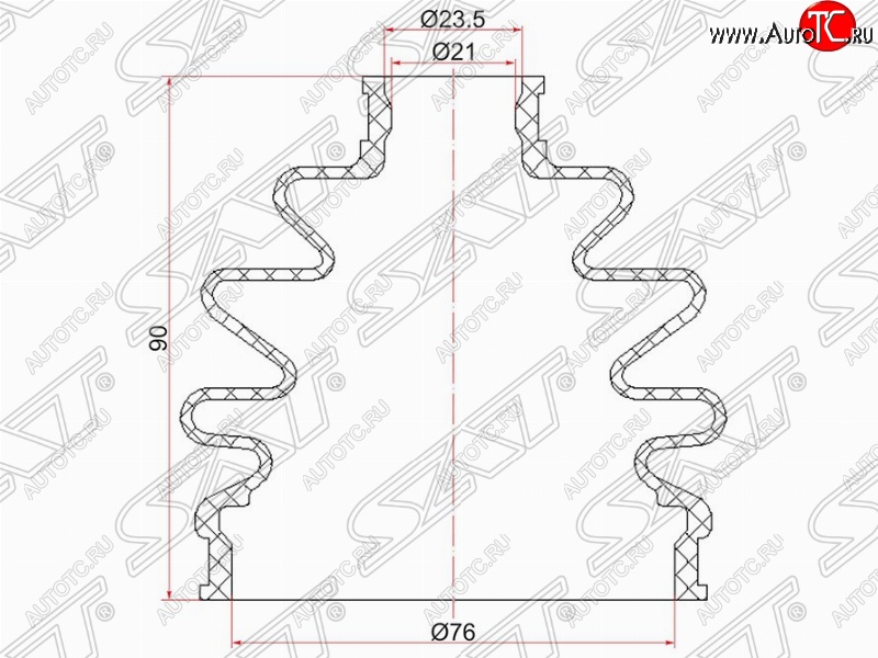 369 р. Пыльник ШРУСа (наружный) SAT  Subaru Forester (SF,  SG,  SH), Impreza (GD,  GG)  с доставкой в г. Санкт‑Петербург