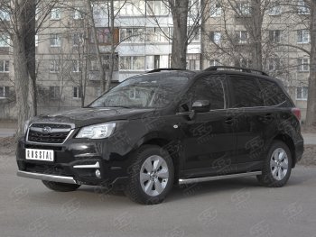 15 649 р. Защита переднего бампера (Ø75x42 мм, нержавейка) Russtal Subaru Forester SJ рестайлинг (2016-2019)  с доставкой в г. Санкт‑Петербург. Увеличить фотографию 4