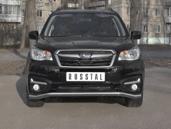 8 999 р. Защита переднего бампера Russtal d63 волна  Subaru Forester  SJ (2016-2019)  с доставкой в г. Санкт‑Петербург. Увеличить фотографию 1