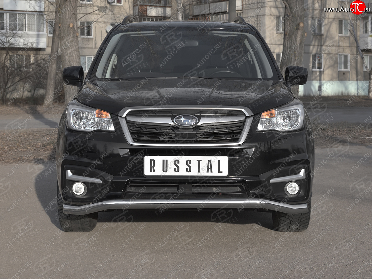 8 999 р. Защита переднего бампера Russtal d63 волна  Subaru Forester  SJ (2016-2019)  с доставкой в г. Санкт‑Петербург