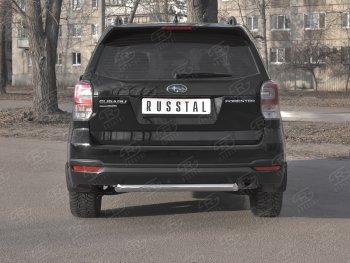 11 999 р. Защита заднего бампера (Ø63, нержавейка) Russtal Subaru Forester SJ рестайлинг (2016-2019)  с доставкой в г. Санкт‑Петербург. Увеличить фотографию 1