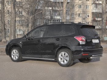 13 999 р. Защита заднего бампера (2 трубы Ø63 и 42 мм, нержавейка) Russtal Subaru Forester SJ рестайлинг (2016-2019)  с доставкой в г. Санкт‑Петербург. Увеличить фотографию 3