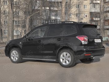 9 999 р. Защита заднего бампера (Ø75х42 мм, нержавейка) Russtal  Subaru Forester  SJ (2016-2019)  с доставкой в г. Санкт‑Петербург. Увеличить фотографию 4