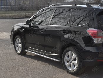 Пороги Russtal d42 с листом Subaru Forester SJ рестайлинг (2016-2019)