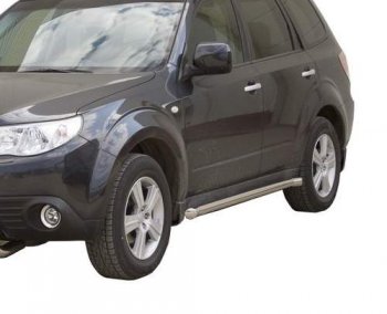 Защита порогов ТехноСфера (Техно Сфера) (нержавейка, 63.5 mm) Subaru (Субару) Forester (Форестер)  SH (2008-2013) SH