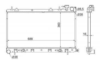 Радиатор двигателя SAT Subaru Forester SG дорестайлинг (2002-2005)