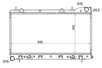 Радиатор двигателя SAT (пластинчатый, turbo) Subaru Impreza GD седан дорестайлинг (2000-2002)