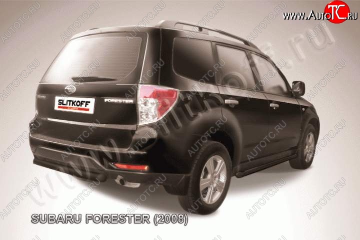 5 499 р. Защита задняя Slitkoff  Subaru Forester  SH (2008-2013) (Цвет: серебристый)  с доставкой в г. Санкт‑Петербург