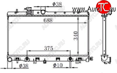 8 649 р. Радиатор двигателя SAT (пластинчатый, 1.5, пробка радиатора R105B)  Subaru Impreza ( GD,  GG) - Legacy  BD/B11  с доставкой в г. Санкт‑Петербург