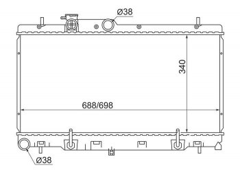 Радиатор двигателя SAT (пластинчатый, пробка радиатора R101B) Subaru Impreza GD седан дорестайлинг (2000-2002)