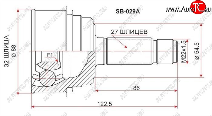 1 679 р. ШРУС SAT (наружный, GDB EJ20 6MT 4WD)  Subaru Impreza ( GD,  GG) (2000-2007) седан дорестайлинг, хэтчбэк дорестайлинг, седан 1-ый рестайлинг, хэтчбэк 1-ый рестайлинг, седан 2-ой рестайлинг, хэтчбэк 2-ой рестайлинг  с доставкой в г. Санкт‑Петербург