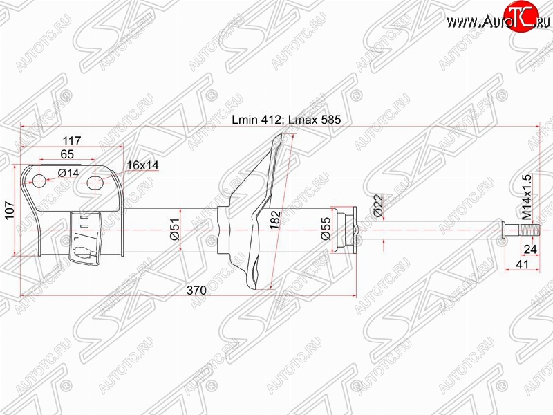 3 289 р. Правый амортизатор передний SAT Subaru Legacy BH/BE12 универсал (1998-2003)  с доставкой в г. Санкт‑Петербург