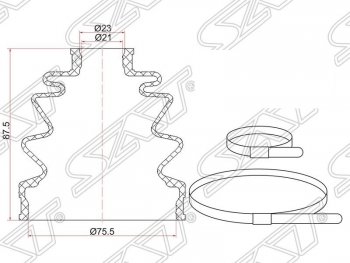 359 р. Пыльник ШРУСа (наружный) SAT  Subaru Impreza  GC (1992-2000), Suzuki Grand Vitara ( FTB03 3 двери,  3TD62, TL52 5 дверей) (1997-2005)  с доставкой в г. Санкт‑Петербург. Увеличить фотографию 1