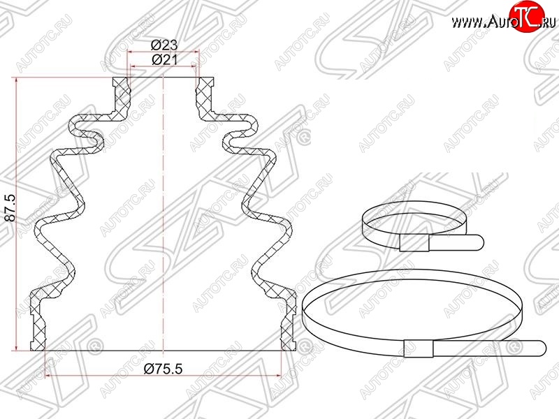 319 р. Пыльник ШРУСа (наружный) SAT  Subaru Impreza  GC (1992-2000), Suzuki Grand Vitara ( FTB03 3 двери,  3TD62, TL52 5 дверей) (1997-2005)  с доставкой в г. Санкт‑Петербург