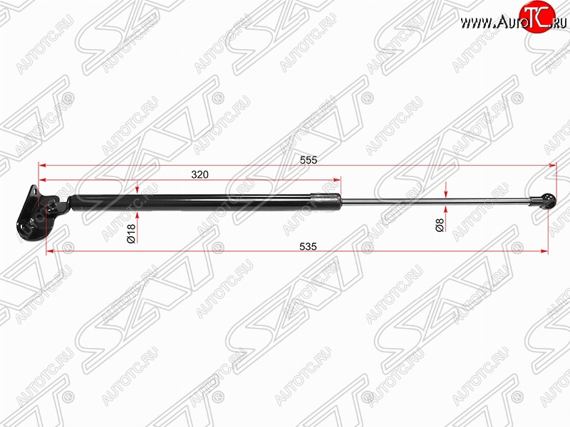 1 069 р. Левый газовый упор крышки багажника SAT  Subaru Impreza  GH (2007-2012) хэтчбэк  с доставкой в г. Санкт‑Петербург