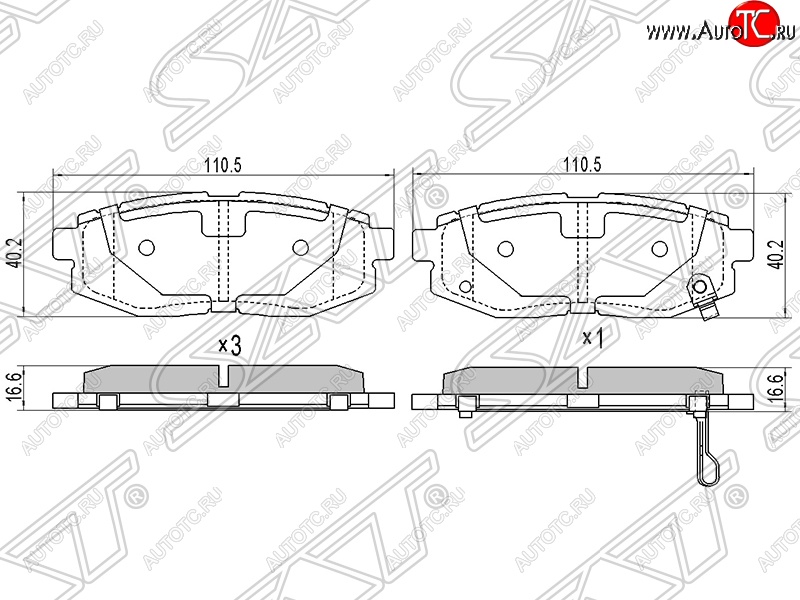 739 р. Колодки тормозные SAT (задние)  Subaru Impreza ( GE,  GH) - Tribeca  с доставкой в г. Санкт‑Петербург