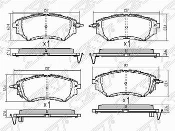 1 439 р. Колодки тормозные (передние) SAT  Subaru Legacy ( BL/B13,  BL,B13) - Tribeca  с доставкой в г. Санкт‑Петербург. Увеличить фотографию 1