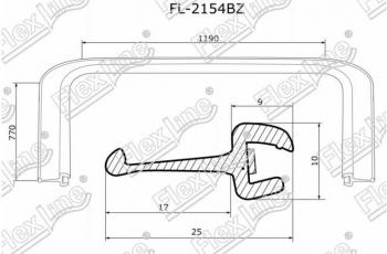 2 799 р. Молдинг лобового стекла FlexLine  Subaru Legacy  BH/BE12 - Outback  BH/BE12  с доставкой в г. Санкт‑Петербург. Увеличить фотографию 1