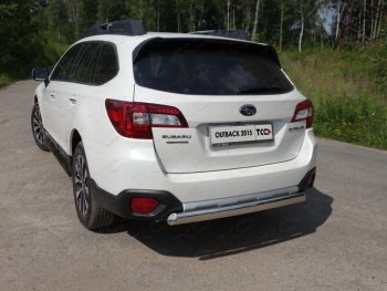 16 299 р. Защита заднего бампера (овальная) ТСС (нержавейка d 75х42 мм)  Subaru Outback  BS/B15 (2014-2021) дорестайлинг универсал, рестайлинг универсал  с доставкой в г. Санкт‑Петербург. Увеличить фотографию 1