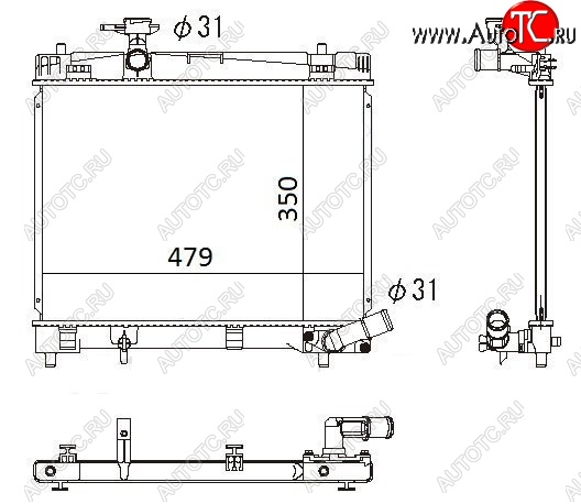 6 549 р. Радиатор двигателя SAT Toyota Corolla Axio (E160) седан дорестайлинг (2012-2016)  с доставкой в г. Санкт‑Петербург