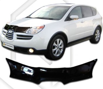 1 899 р. Дефлектор капота CA-Plastic  Subaru Tribeca (2005-2007) (Classic черный, Без надписи)  с доставкой в г. Санкт‑Петербург. Увеличить фотографию 1