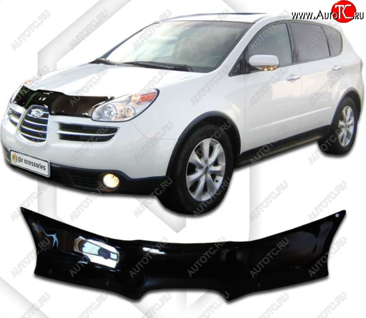 1 899 р. Дефлектор капота CA-Plastic  Subaru Tribeca (2005-2007) (Classic черный, Без надписи)  с доставкой в г. Санкт‑Петербург