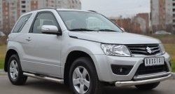 17 999 р. Защита переднего бампера (2 трубыØ76 и 42 мм, нержавейка) Russtal Suzuki Grand Vitara JT 3 двери 2-ой рестайлинг (2012-2016)  с доставкой в г. Санкт‑Петербург. Увеличить фотографию 2