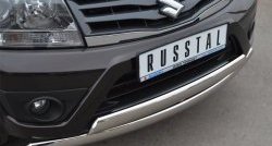 27 999 р. Защита переднего бампера (2 трубыØ75х42 мм, нержавейка) Russtal Suzuki Grand Vitara JT 5 дверей 2-ой рестайлинг (2012-2016)  с доставкой в г. Санкт‑Петербург. Увеличить фотографию 2