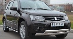 27 999 р. Защита переднего бампера (2 трубыØ75х42 мм, нержавейка) Russtal Suzuki Grand Vitara JT 5 дверей 2-ой рестайлинг (2012-2016)  с доставкой в г. Санкт‑Петербург. Увеличить фотографию 4