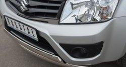 22 299 р. Защита переднего бампера (2 трубыØ75х42 мм, нержавейка) Russtal Suzuki Grand Vitara JT 3 двери 2-ой рестайлинг (2012-2016)  с доставкой в г. Санкт‑Петербург. Увеличить фотографию 3